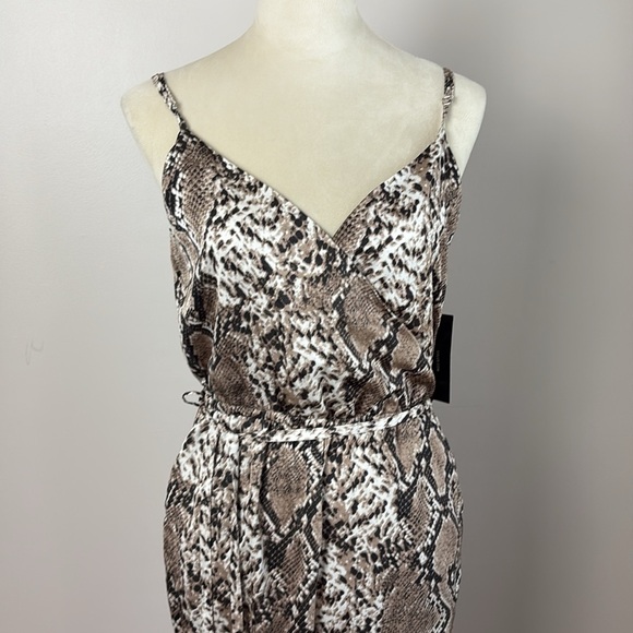 Lulus Jasper Beige Snake Print Surplice Jumpsuit Size M - Picture 5 of 16